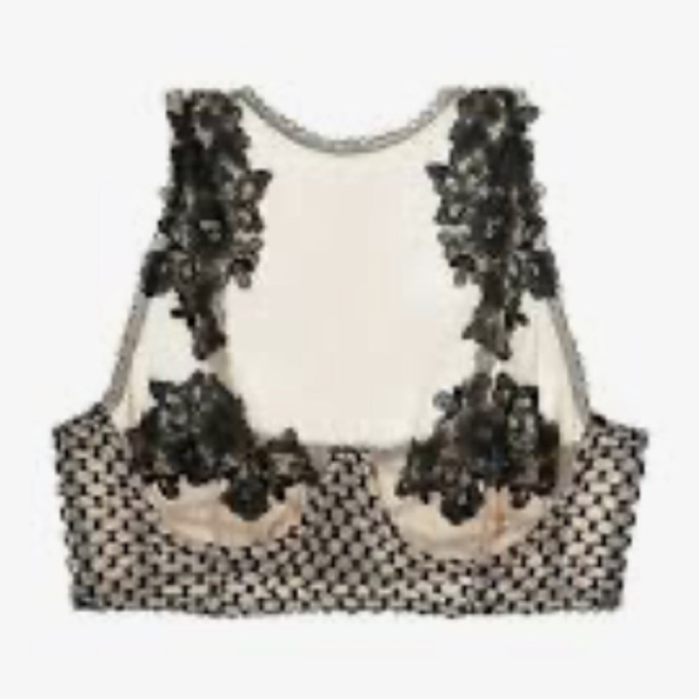 Victoria's Secret DREAM ANGELS Embroidered High Neck Bra size 38C